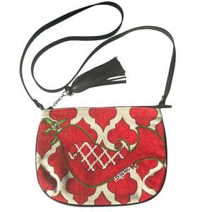 BRIGHTON RED BIRD CROSSBODY Love Dove Peace Bird Berry Msger Purse Tassle